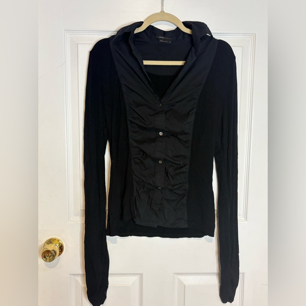 BCBG - Button down black Top